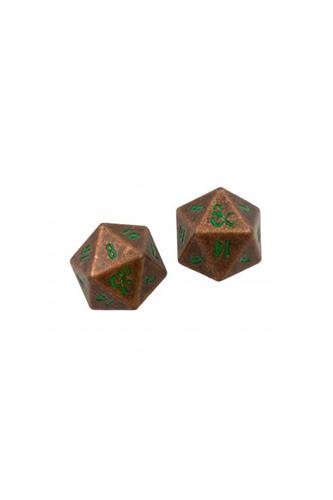 D&D Heavy Metal Feywild - Copper and Green d20 (2 styk)