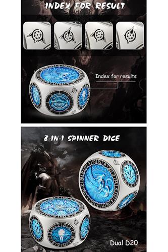 Octagon Spinner Dice - Blue