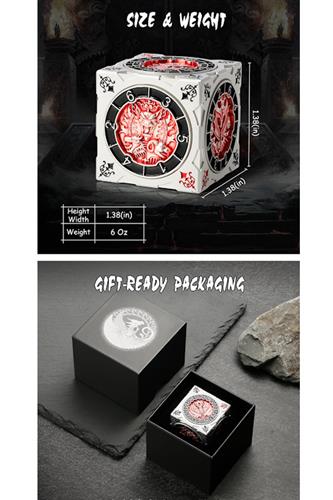 Cube Spinner Dice - Red & Silver