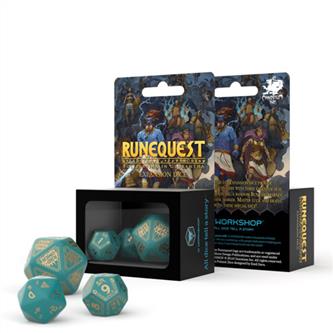 Rollespilsterninger: RuneQuest Expansion Dice - Tyrkis/guld