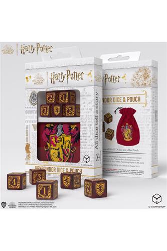 Terningpose - Harry Potter: Gryffindor med 5 terninger