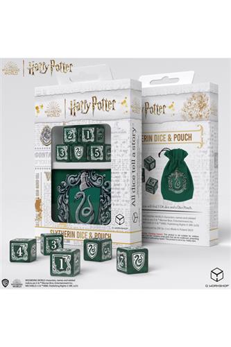 Terningpose - Harry Potter: Slytherin med 5 terninger