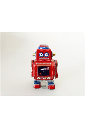 Little Blue Walking Robot 8 cm Tin Robot with Key | Faraos Webshop