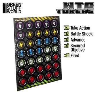 WTC Tokens set with epoxy resin stickers (x35)