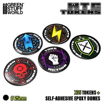 WTC Tokens set with epoxy resin stickers (x35)