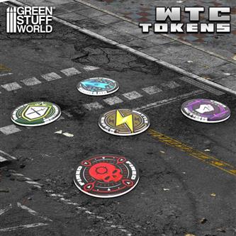 WTC Tokens set with epoxy resin stickers (x35)