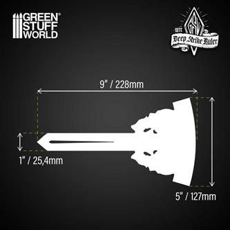 Deep Strike Ruler Template 9" - Fluor Green Deep Strike Ruler Template 9" - Fluor Green