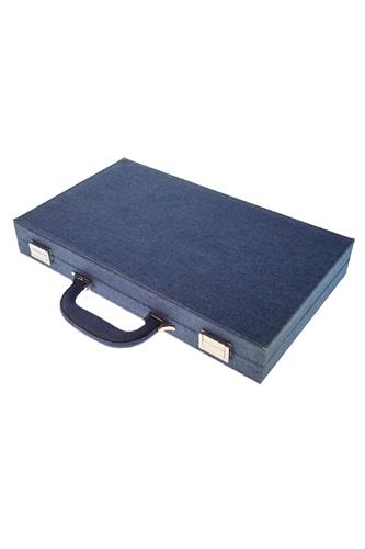 vægt sollys Narabar Backgammon - Denim (38cm x 47cm) - Mørkblå filt, orange/brun tern | Faraos  Webshop