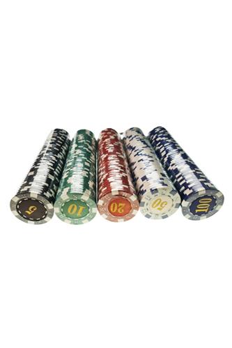 Poker Set Metalkuffert med 500 jetoner & sæt spillekort | Faraos Webshop