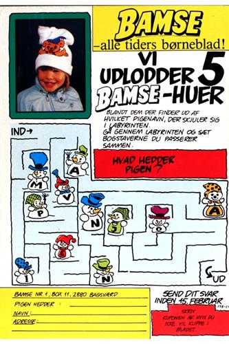 Bamse. Verdens Stærkeste Bjørn 1987 Nr. 1