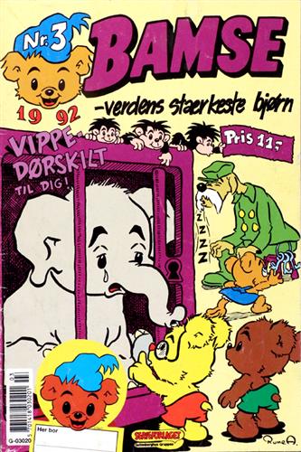 Bamse. Verdens stærkeste Bjørn 1992 Nr. 3