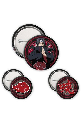 Naruto Shippuden - Itachi & Akatsuki Badges (3stk)