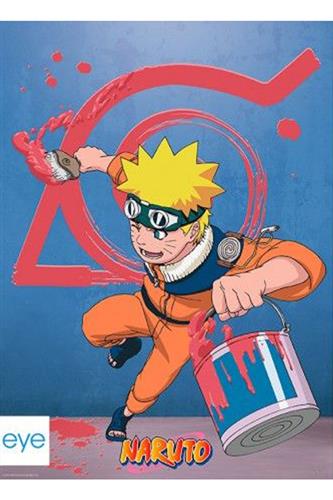Naruto - Naruto & Konoha Emblem Plakat 52x38cm