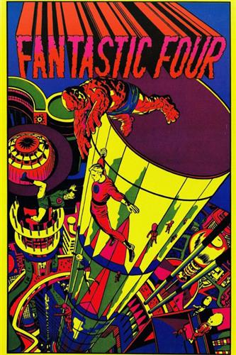 Marvel Blacklight Poster - Fantastiv Four