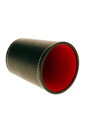 Sort PVC læder med rød filt