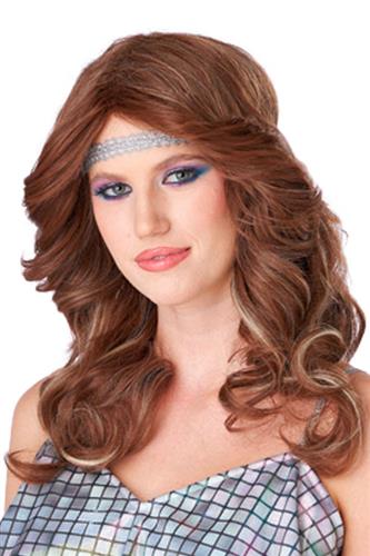 70'er Krøller Brunette Paryk