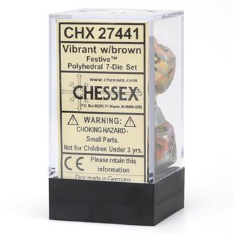 7xPolyhedral Dice: Festive - Vibrant