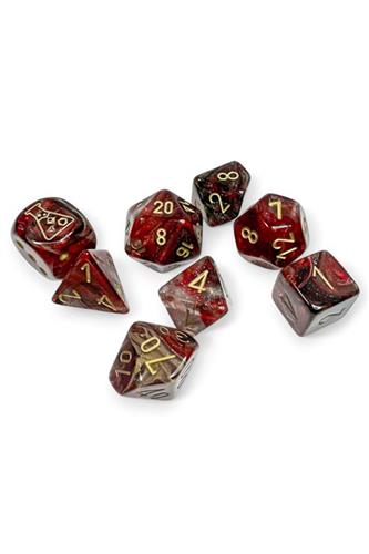 7xPolyhedral Dice: Borealis Luminary - Kosmos med guld