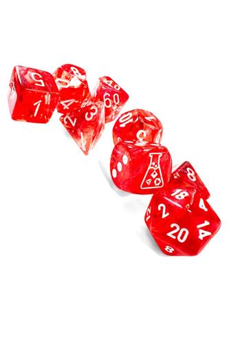 7xPolyhedral Dice: Borealis Passion/white