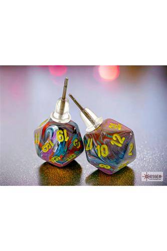 Øreringe - d20 (stud, mini, festivitas mosaik) Øreringe - d20 (stud, mini, festivitas mosaik)