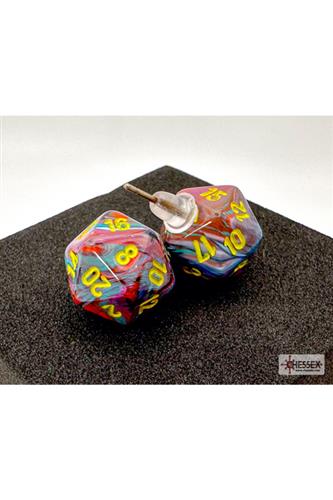 Øreringe - d20 (stud, mini, festivitas mosaik) Øreringe - d20 (stud, mini, festivitas mosaik)