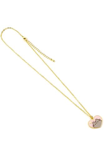 Pusheen - Pink & Gold Heart Halskæde & Pendant