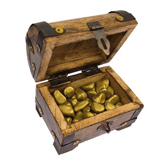 Kiste med Guld klumper