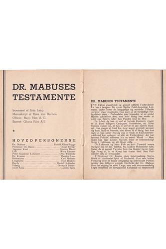 Dr. Mabuses Testamente - 1933