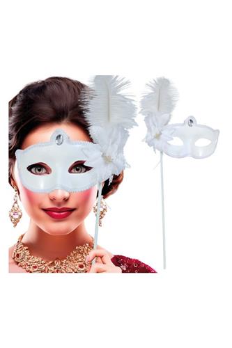 Hvid maske med pind