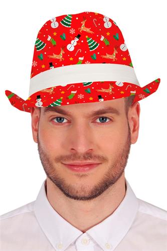 Julehat, Rød med Mønster