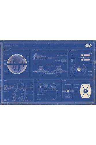 Star Wars Poster Imperial Fleet Blue Print