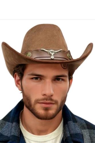 Cowboy hat lange horn, brun