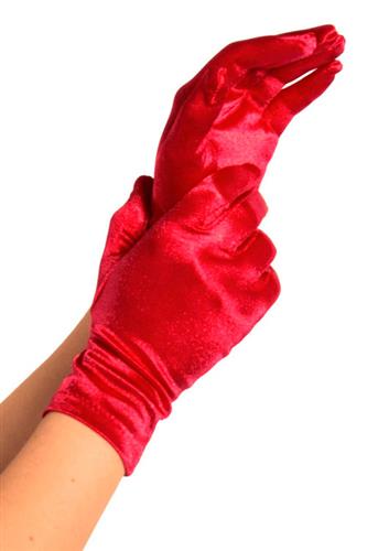 Handsker i satin, korte, Røde