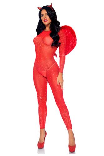 Rhinstens Bodysuit, Rød
