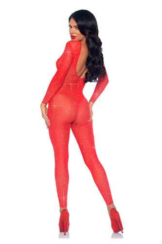 Rhinstens Bodysuit, Rød