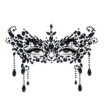 Masquerade Ansigtsjuveler - Sort