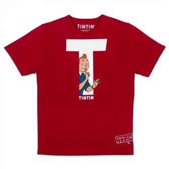 T-shirt Tintin ''T'' - Rød