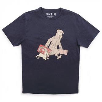 T-Shirt Tintin - Tintin & Terry med kuffert T-Shirt Tintin - Tintin & Terry med kuffert