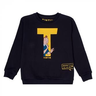 Sweatshirt Tintin ''T'' - Sort