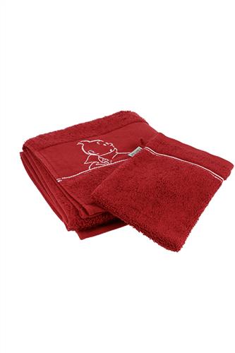 Badehåndklæde & Vaskeklud, rød