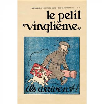 Plakat - Le Petit Vingtième: Tintin på vej (1935)