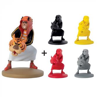Abdallah med tigerhoved inklusiv 4 helfarvede figurer