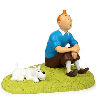 Tintin og Terry sidder i græsset