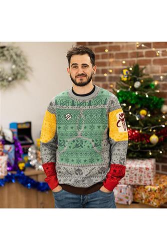 OFFICIAL BOBA FETT DIFUZED UGLY SWEATER OFFICIAL CHRISTMAS JUMPER UGLY SWEATER Faraos Webshop