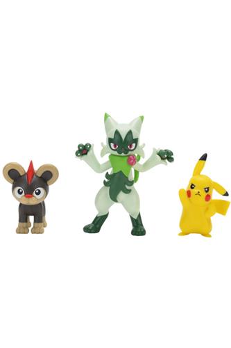 Pokemon - Litleo, Pikachu & Floragato Action Figurer
