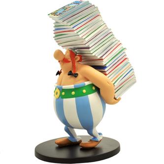 Obelix bærer på Asterix-album