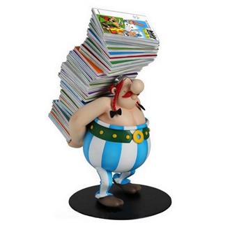 Obelix bærer på Asterix-album