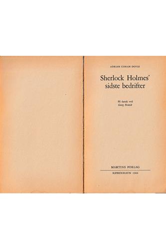 Kriminalserie (Sherlock Holmes) - Sherlock Holmes' sidste bedrifter - 1966