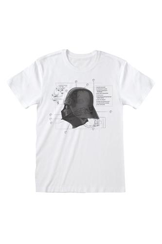 Star Wars - Mask Diagram ( Unisex White T-Shirt) XL