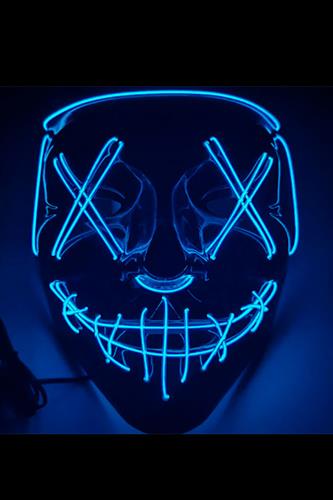 LED Horror Maske, Blå